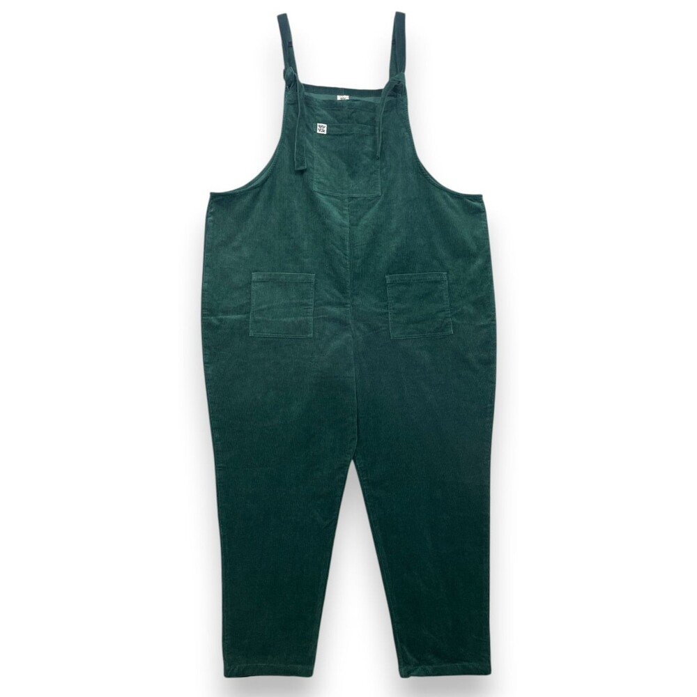 Lucy & Yak Corduroy Dungarees Womens 24R Green Organic Cotton Overalls Baggy
